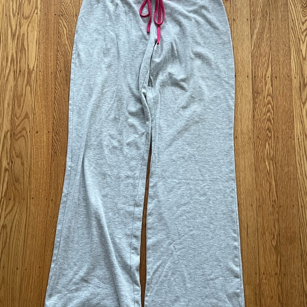 Gray Lounge Pants with Pink Accents